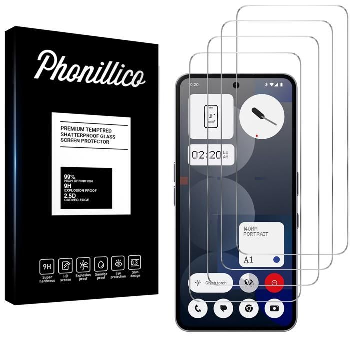 Verre Trempé - Phonillico® - Nothing Phone 3a Pro - Pack de 4 - Résistant aux rayures - Protection écran