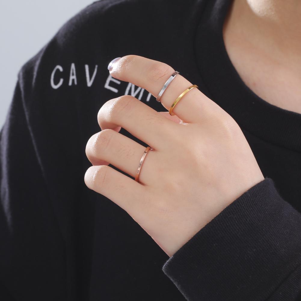 Minimalistische Edelstahlringe für Damen Herren Mode Einfacher Fingerring Jubiläums Schmuck Geschenk