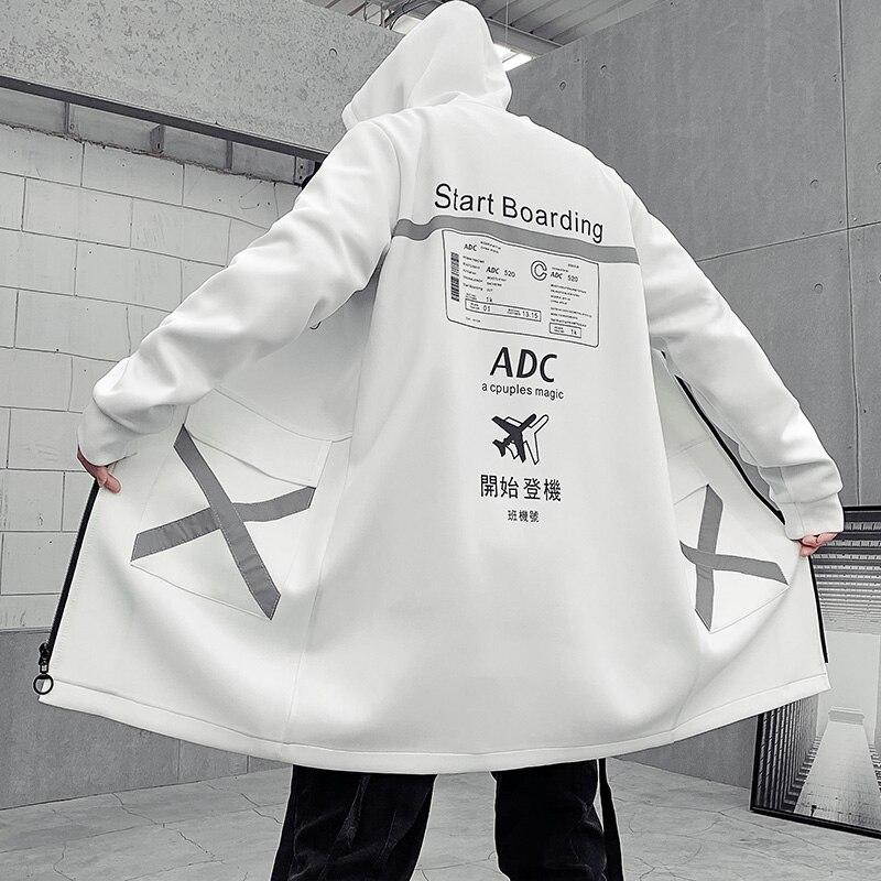 Herbst Männer Mit Kapuze Jacken Drucken Harajuku Windjacke Mantel Männlichen Casual Outwear Hip Hop Streetwear Mäntel