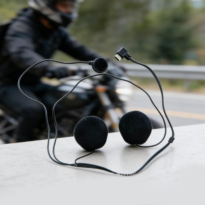 USB Type C Helmet Headset Microphone Compatibles Full Face Helmets Includes Noise Cancelling and Adjustable Boom