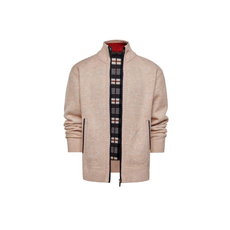 Maglione da Uomo Invernale a Collo Alto Spesso di Velluto Giacca Cardigan Casual Slim alla Moda