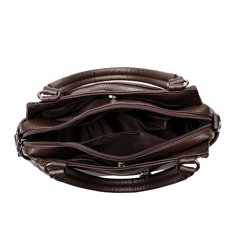 Women's Bag Middle-Aged Mother Bag Pu Shoulder Messenger Bag Handbag