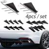 4pcs Universal Flat / Arc Rear Bumper Lip Diffuser Shark Fins Chin Bumper Protector Guard Cover for Auto Rear Trim Spoiler Black
