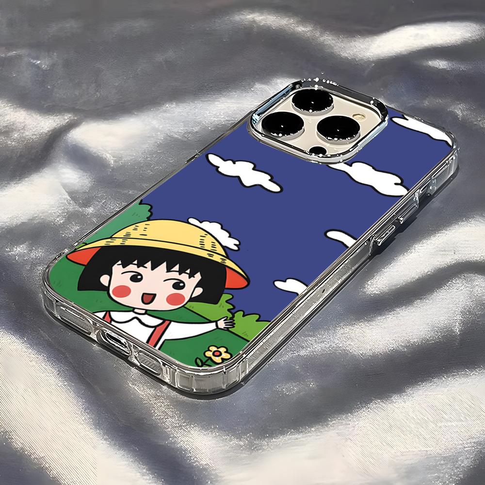 Chibi Maruko-chan Phone Case For IPhone 17 Pro Max 16 15 14 Pro Max IPhone 13 Pro Max 11 Plus Transparent Cover