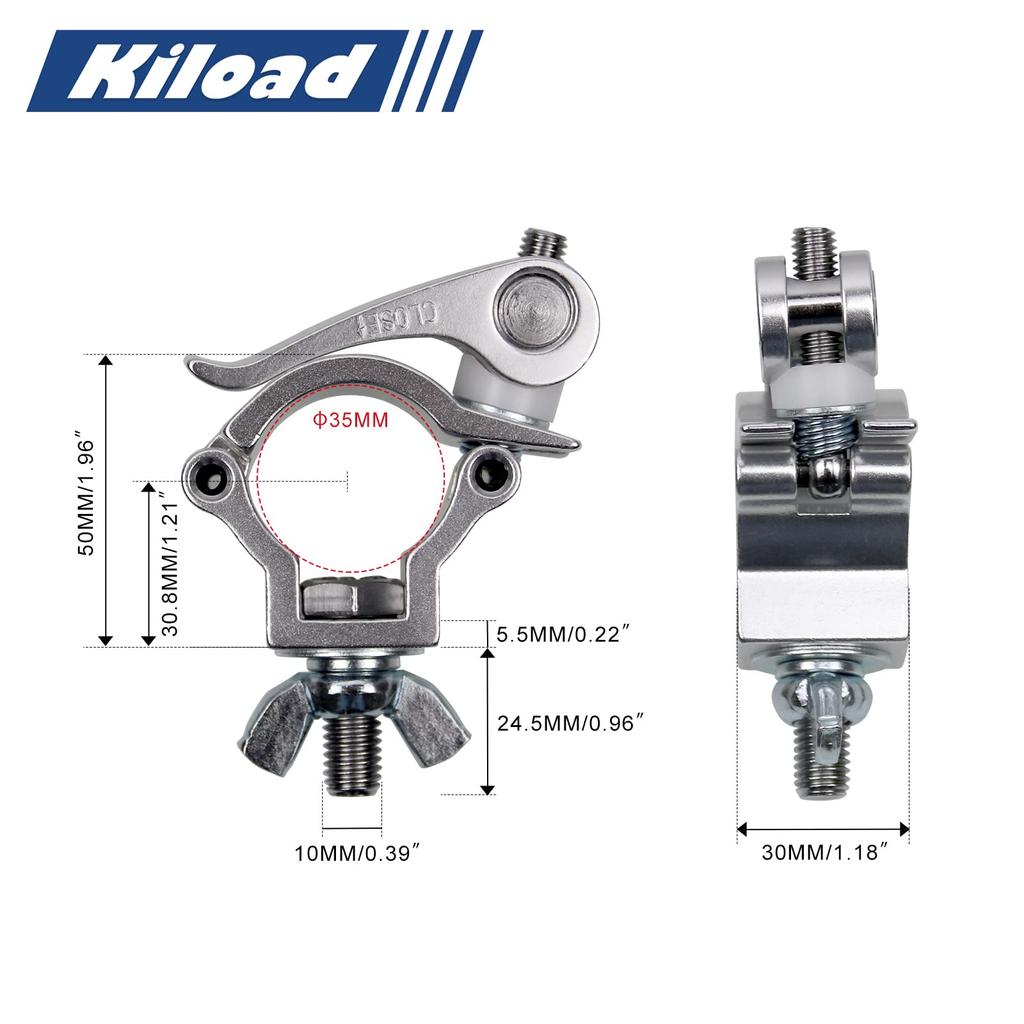 Kiload Universal Fixed 4WD Off-Road Crocan Rear Mount Scoop Holder, Silver, Set of 2