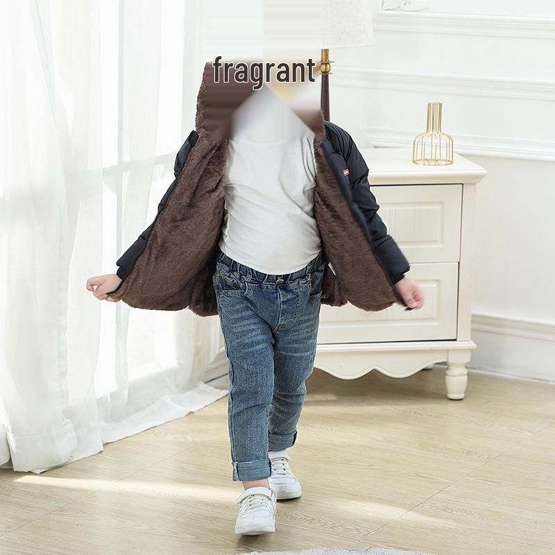 Children's Off-Season Lambswool Cotton Jacket - Plus Velvet Thickened, Warm Coat for Boys and Girls
