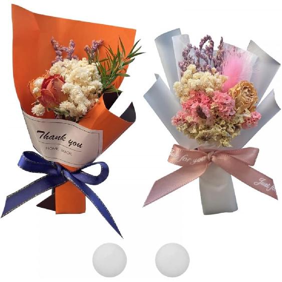 

2PCS Dried Flower Bouquet Car Vent Clips, Mini Car Air Freshener Clips Cute Flower Bouquet Decorations for Car Air Vent Dashboard Valentine s Day Yellow & Orange