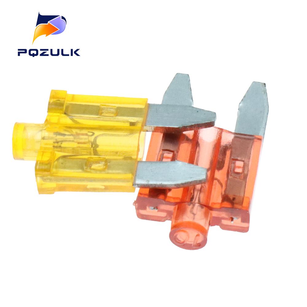 10PCS Small Size Automotive Fuse With Indicator Light Pilot Lamp Medium Fuse With Fusing indication 3A-40A Fuses4