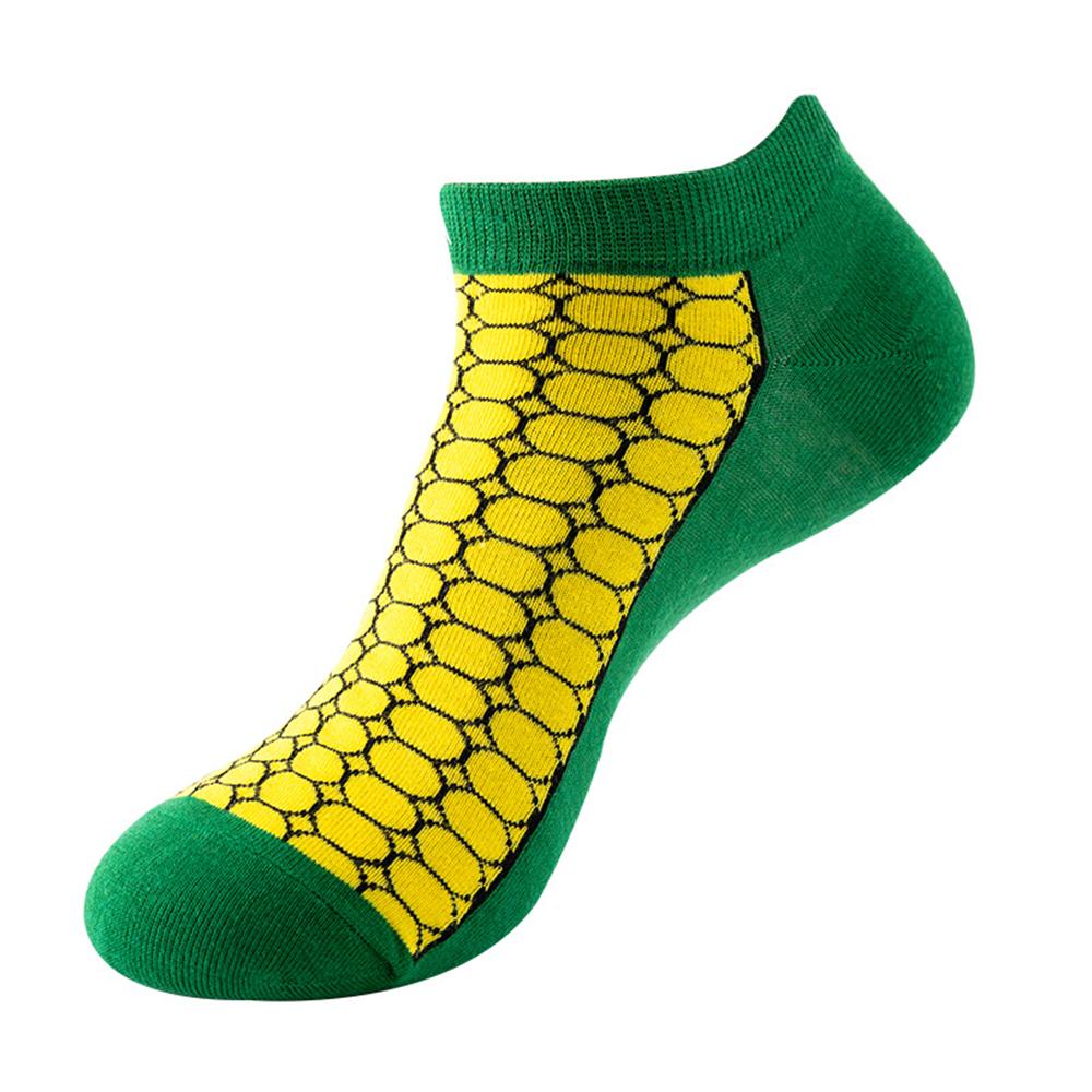 Fashion Funny Men's Hip Hop Harajuku Cartoon Cotton  Fruit Animal Beer Food Happy Casual Business Short Socks Gift Dropship