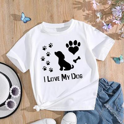 (Asian Size) T Shirt Women Dog Paw Funny Trend Lovely Style Print Tee Top Fashion Female Clothing Short Sleeve Graphic T-shirts