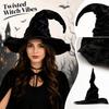 Witch Hat for Halloween with Crushed Velvet and Design