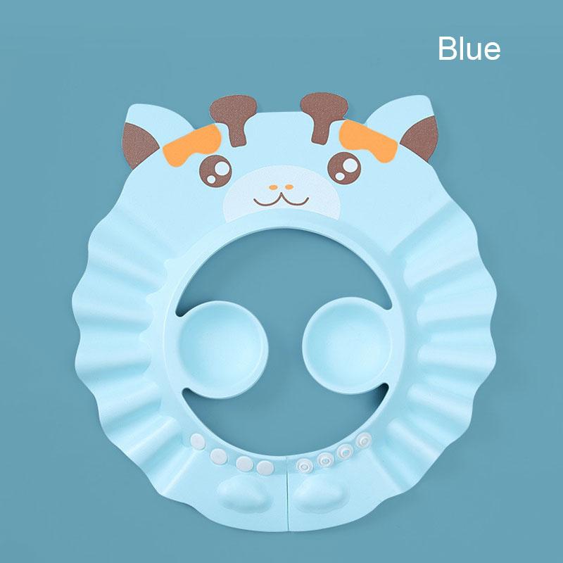 Niedliche Cartoon-Baby-Duschhaube Badeschutz Verstellbare Haarwaschmütze Silikon-Kopfhaube für Kleinkinder Kinder Baby 0-6 Jahre