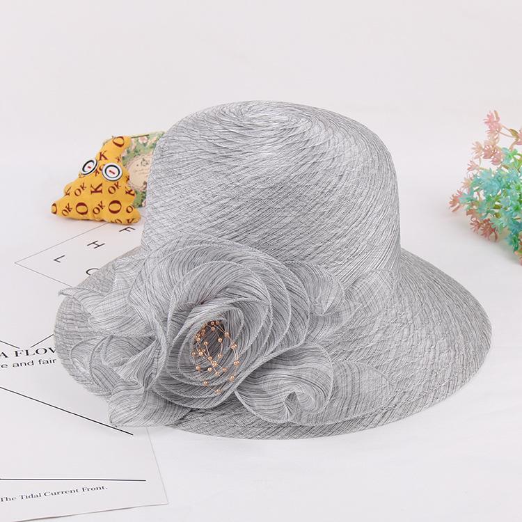 Eugen Yarn Flower Pot Hat Bucket Hat Women'S Summer Sunshade Sunscreen Gauze Hat Sun Hat