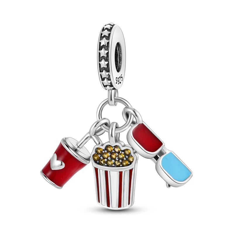 Copper Cake Coffee Series Charms And Beads For 3Mm Original Bracelet Necklace Diy Birthday Exquisite Jewelry Gift