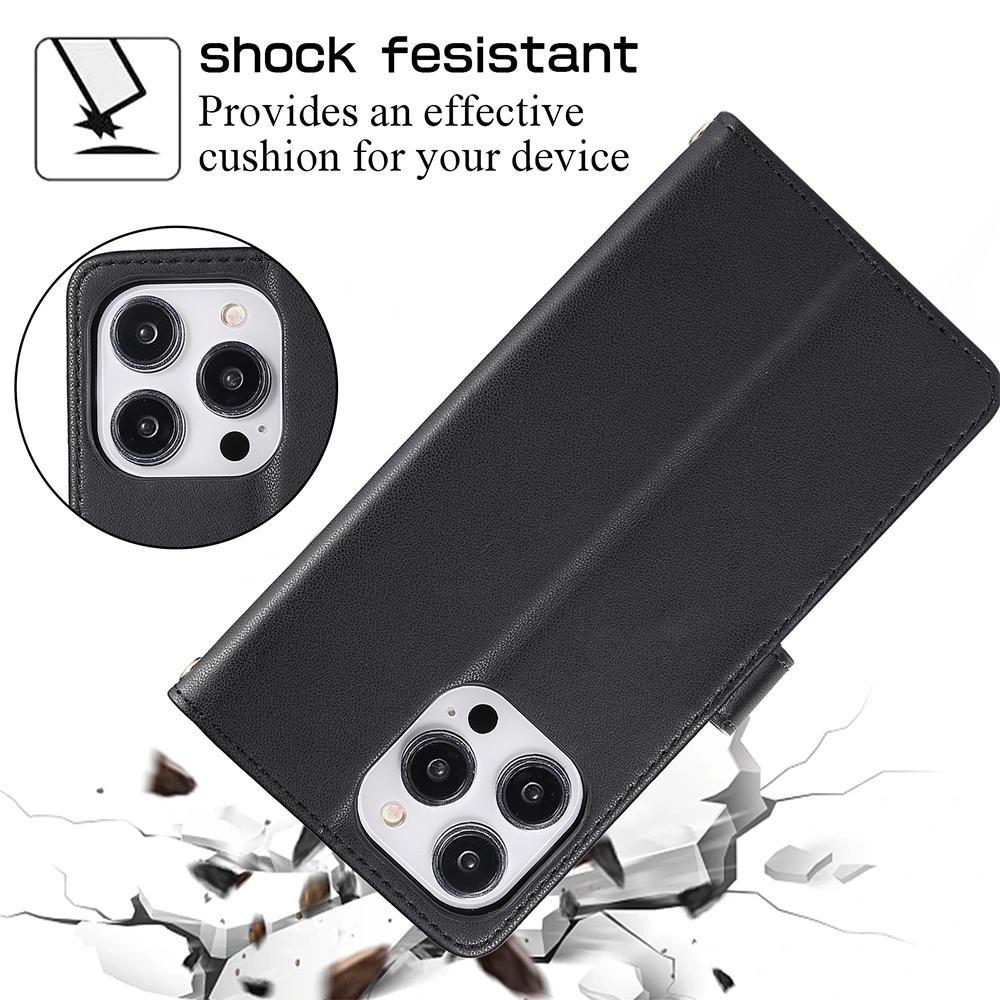 Reißverschluss-Geldbörse, 9 Karten, Tasche, Flip-Ledertasche für Samsung S23 S22 S21 S20 Ultra Plus S21FE A14 A54 A13 A53 A12 / iPhone 15 14 13 12 Pro Max XS Max 7P 8P