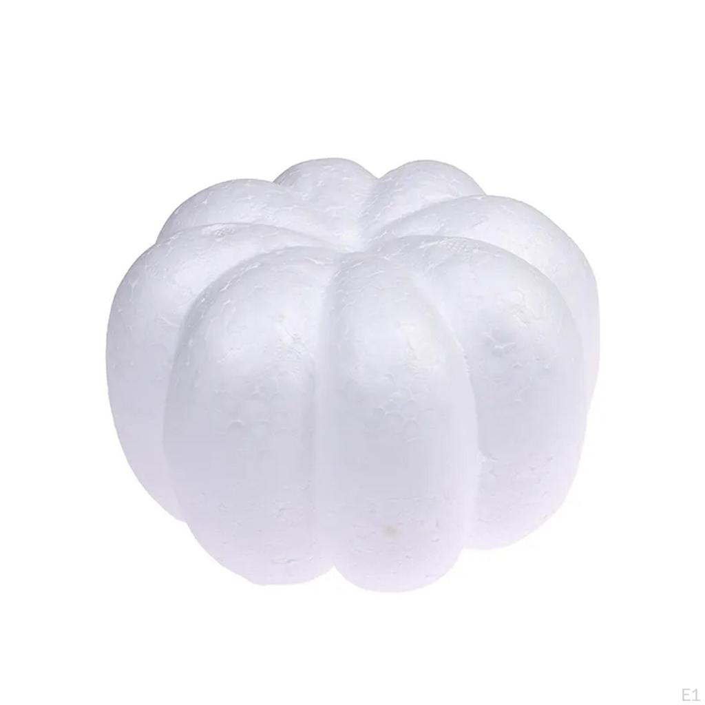 3x White Foam Pumpkins Artificial Handcraft Ornament Kid Crafts for Halloween Wedding
