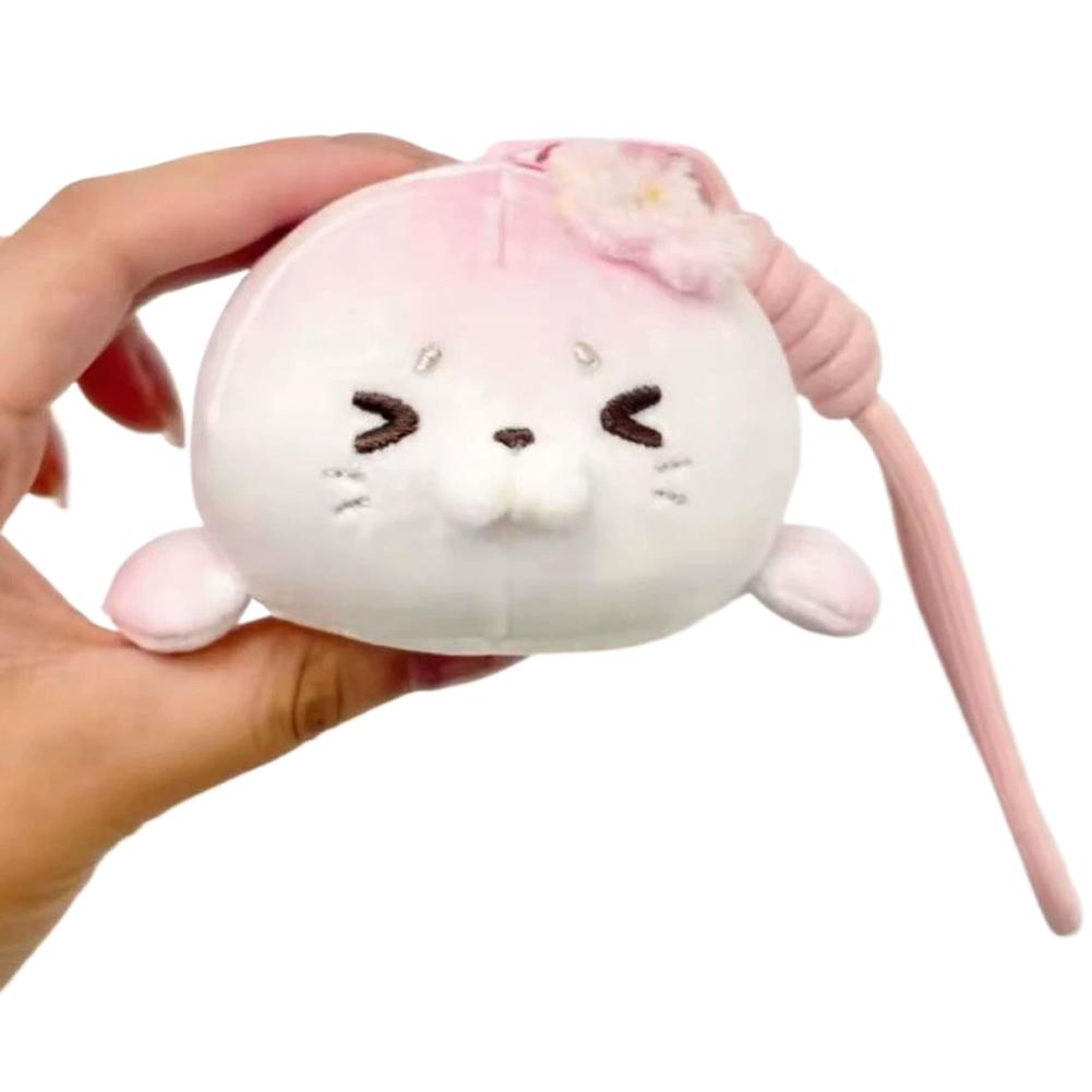 

Kawaii Sakura Seal Plush Keychain Cute Sea Dog Stuffed Doll Keyring Bag Pendant Toast Seal Plushie Hanging Decoration Kids Present