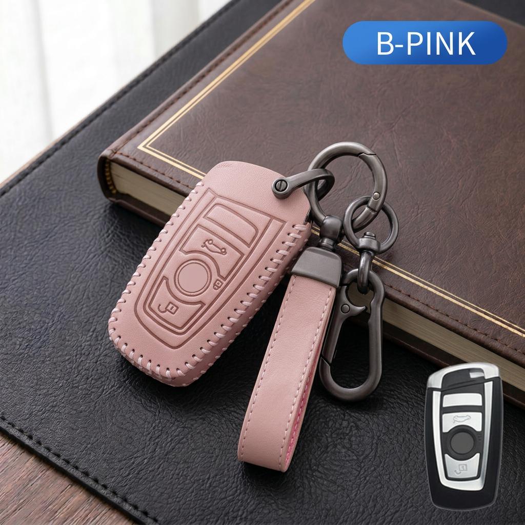 Leather Car Key Fob Cover For BMW 1 2 3 4 5 67 Series F20 F30 F10 F01 X1 X3 X4 X5 X6 M3 M4 M5 M6 F48 F25 F15 E89 Key Case Holder