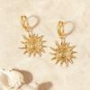 Sonnenohrringe aus Perlmutt für Damen, Antiallergische Edelstahl-Hängeohrringe, Wasserdichter Einzigartiger PVD-beschichteter Schmuck