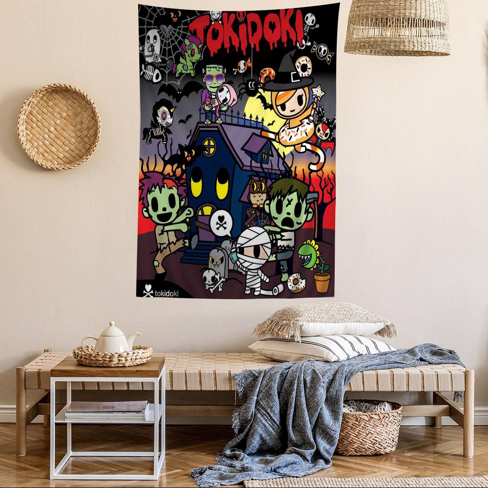 Japan Tokidokis Cartoon Tapestry Art Science Fiction Room Home Decor Wall Hanging Sheets