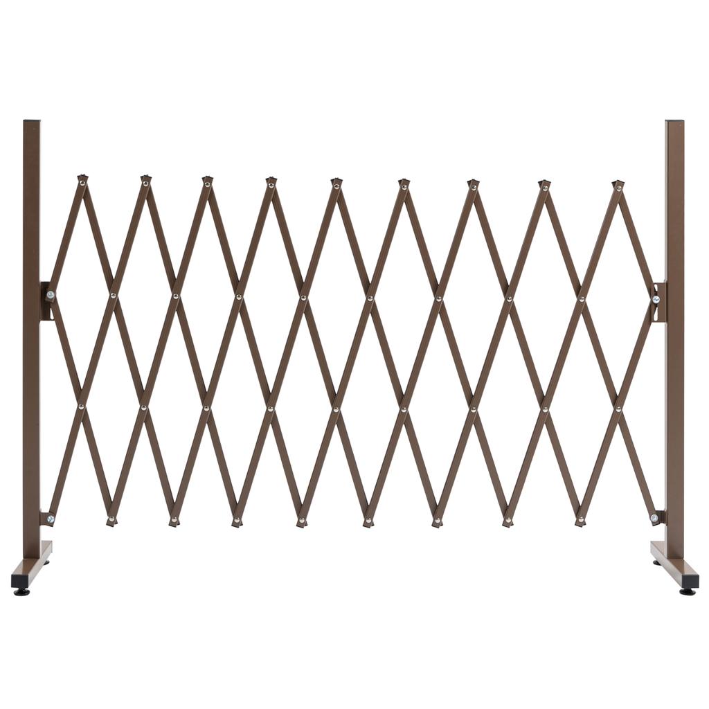 Expanding Trellis Fence, Freestanding Movable Fence, Foldable Garden Screen Panel, 250 x 103.5 cm, Dark Brown