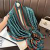 New Spring and Autumn Retro Floral Cranes Temperament Simulation Silk Large Long Scarf Sunscreen Outwear Shawl Female Silk Scarf
