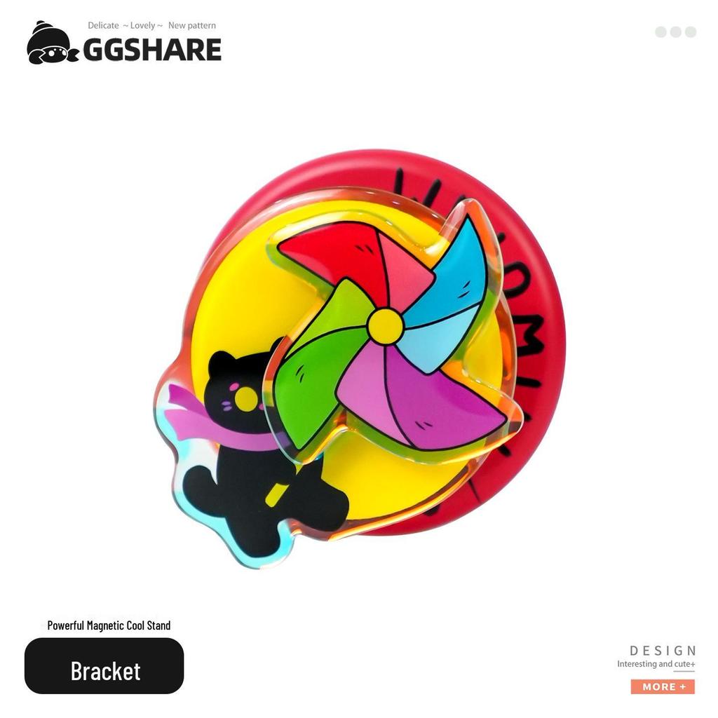 Hermit Crab Windmill Cat iPhone 17 Pro Max Case with Magnetic Stand & Wrist Strap