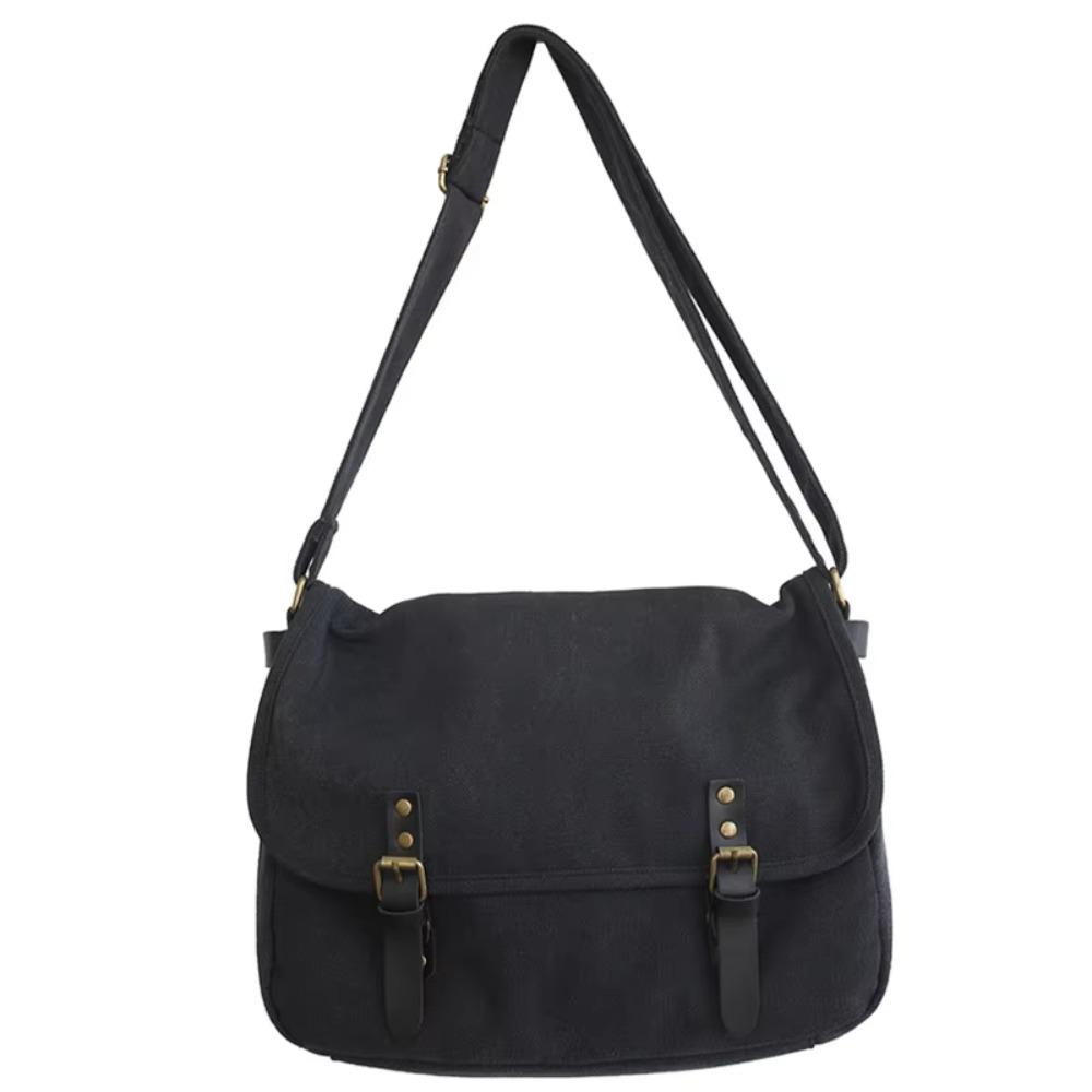 

Vintage Messenger Bag Trendy Shoulder Bag Multi Pockets Crossbody Bag Female Male чёрный