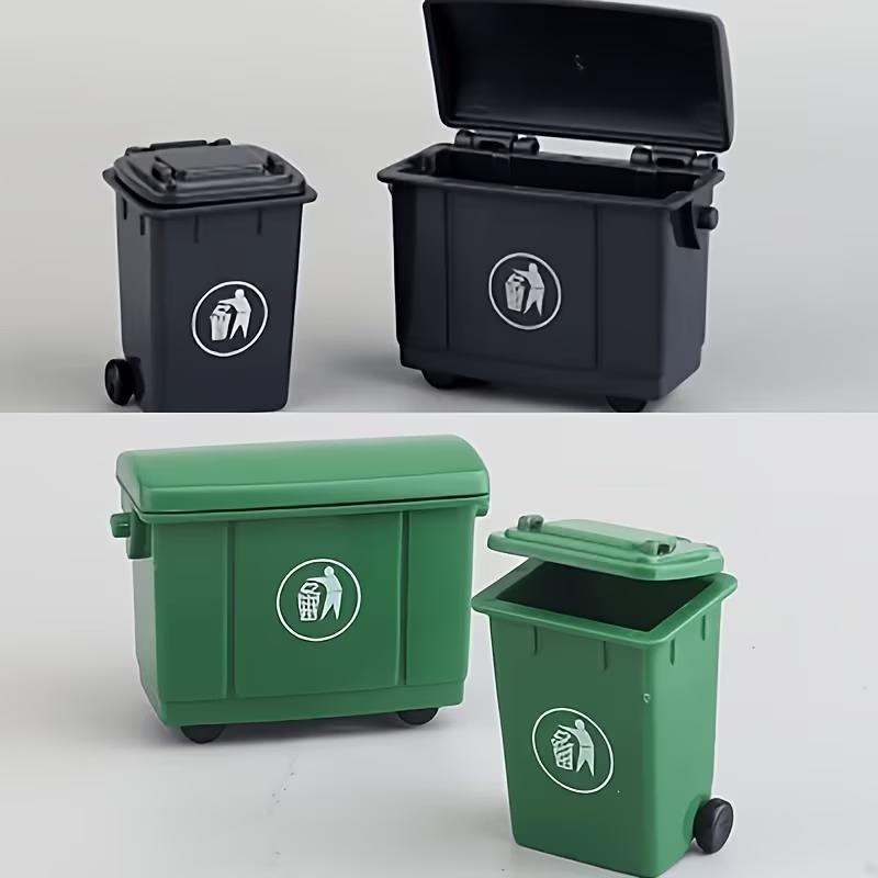 2/4Pcs Mini Desktop Storage Bin Portable Trash Container Dollhouse Ornament Cosmetic Jewelry Storage Box Stationery Organizer