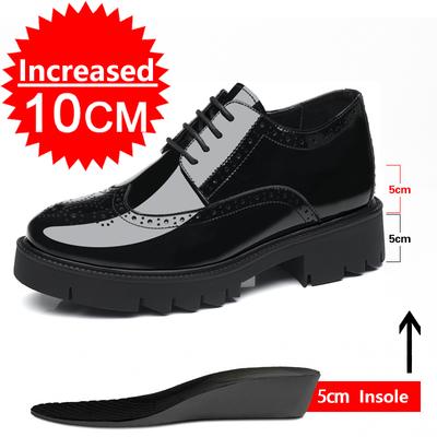 Fashion 8/10CM Height Increasing Men's Shoes Black High-quality Leather Casual Shoes Office Formal Suit Men Business Shoes Wedding Shoes
