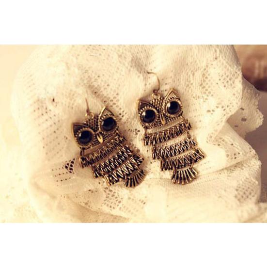 Women Vintage Retro Animal Owl Dangle Hook Earrings Jewelry Charm Party Gift