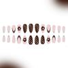 Glitters Press On Nail 24Pcs French Tip Autumn Winter Nail Art Black Coffee White False Nail Comfort Fit ABS Material