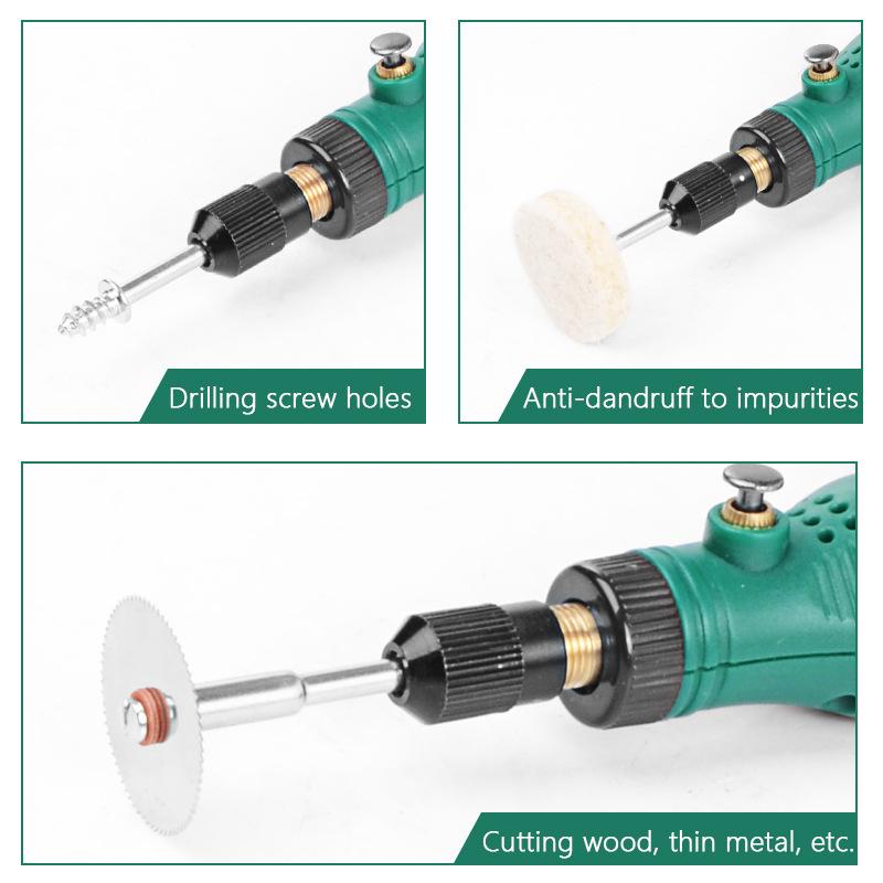 Wireless Multi-Function Electric Grinder Set 2.3mm Electric Drill Rechargeable DIY Mini USB Drill with LED