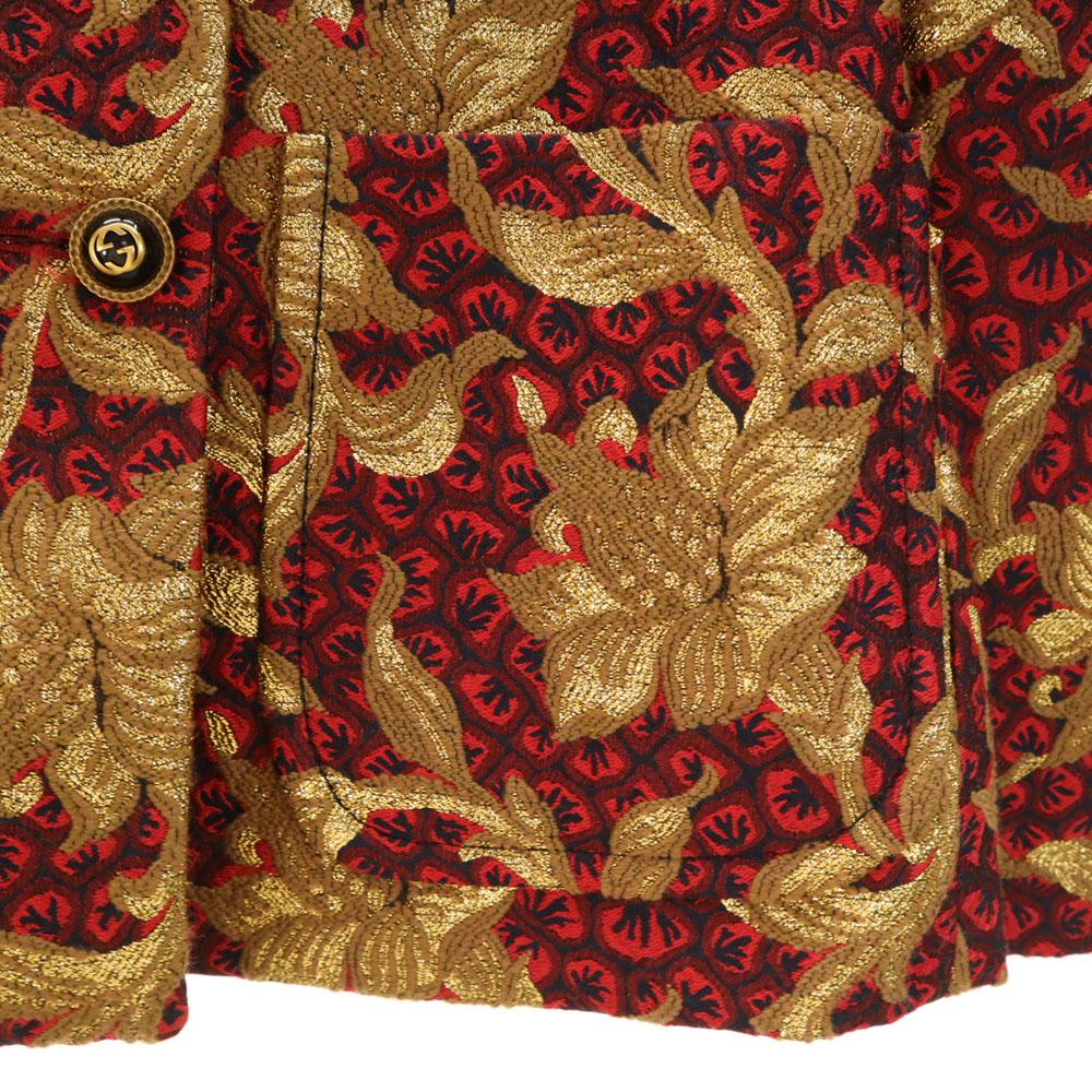 GUCCI 441738 Made in Italy Floral Jacquard Jacket 38 Ribbon with hanger Women Used