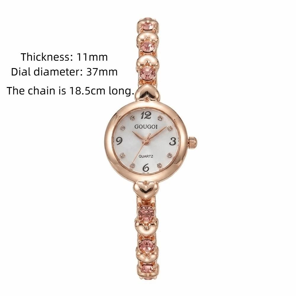 Round Small Dial Luxury Wrist Watches Steel Strap Womens Quartz Wristwatch  Students Gift