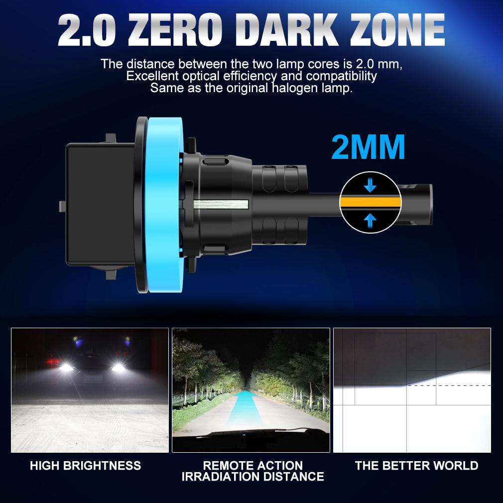 2 st 30000LM H11 LED-strålkastarlampor Mini Turbo HB3 HB4 LED H8 9005 9006 70W Bil Dimljus Strålkastare Auto Plug&Play Lampa 6500K Vit