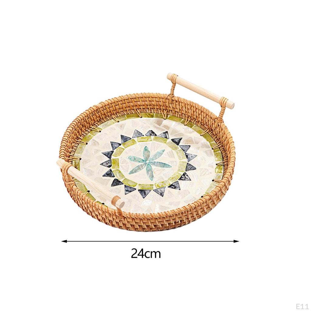 Chic Wicker Serving Tray for Entertaining - Stylish Platter Modern Home Decor
