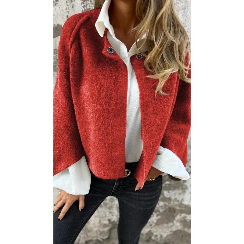 DICIFY Women's Vintage Casual Solid Color Print Autumn Winter Long Sleeve Jackets & Coats
