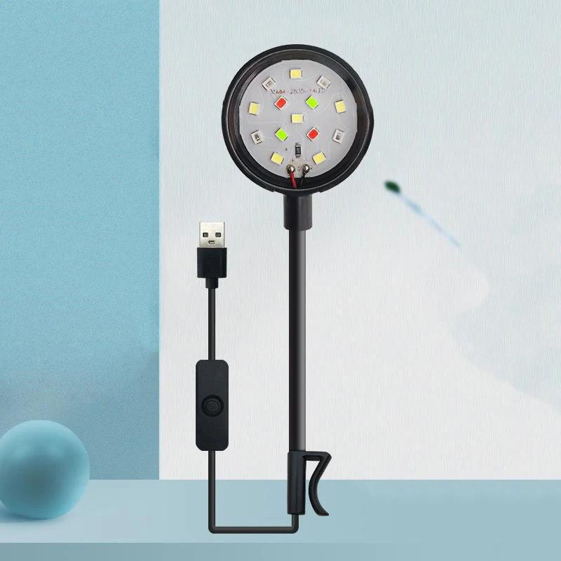

Aquarium Light With Adapter LED Clip On Fish Tank Light,Small Full Spectrum USB Light 360° Rotation Lighting чёрный