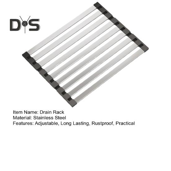 Zasouvací odkapávač Nízká nosnost Snadno se čistí Skládací Stolní Stojan na nádobí Mísový Stojan Organizér na kuchyňský dřez