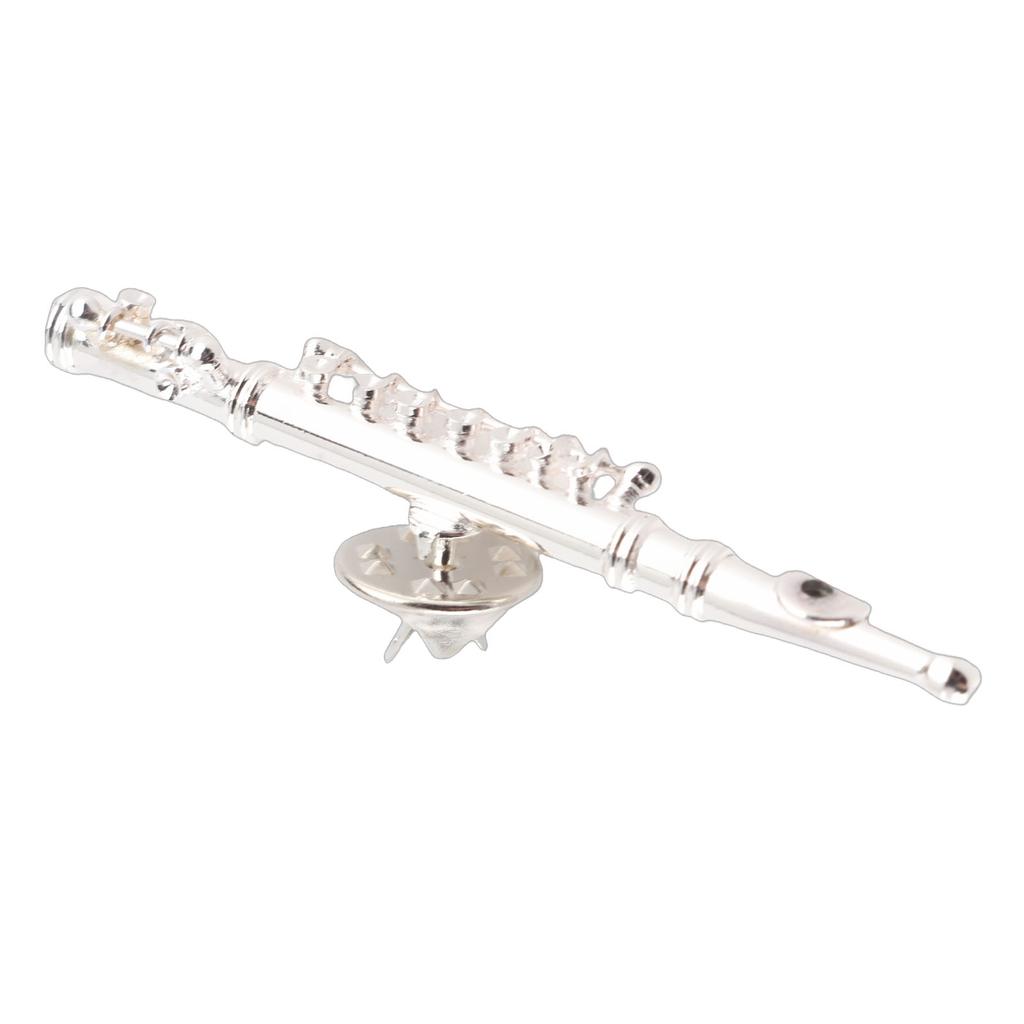 Flötenförmige Musikinstrument Broschen Pin Zubehör für Geschenksammlung(Gold)