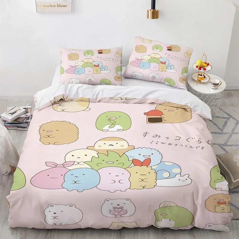 3D Printed Cartoon Sumikko Gurashi Comfortable Duvet Quilt Cover Pillowcase Bedding Set Children Bedroom Decoration Home Textile