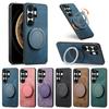 Manetic Bracket Stand Leather Phone Case for Samsung Galaxy S26 S23 S22 S25 S21 Ultra Plus Note20 S23 S24 FE S26 Ultra Cover
