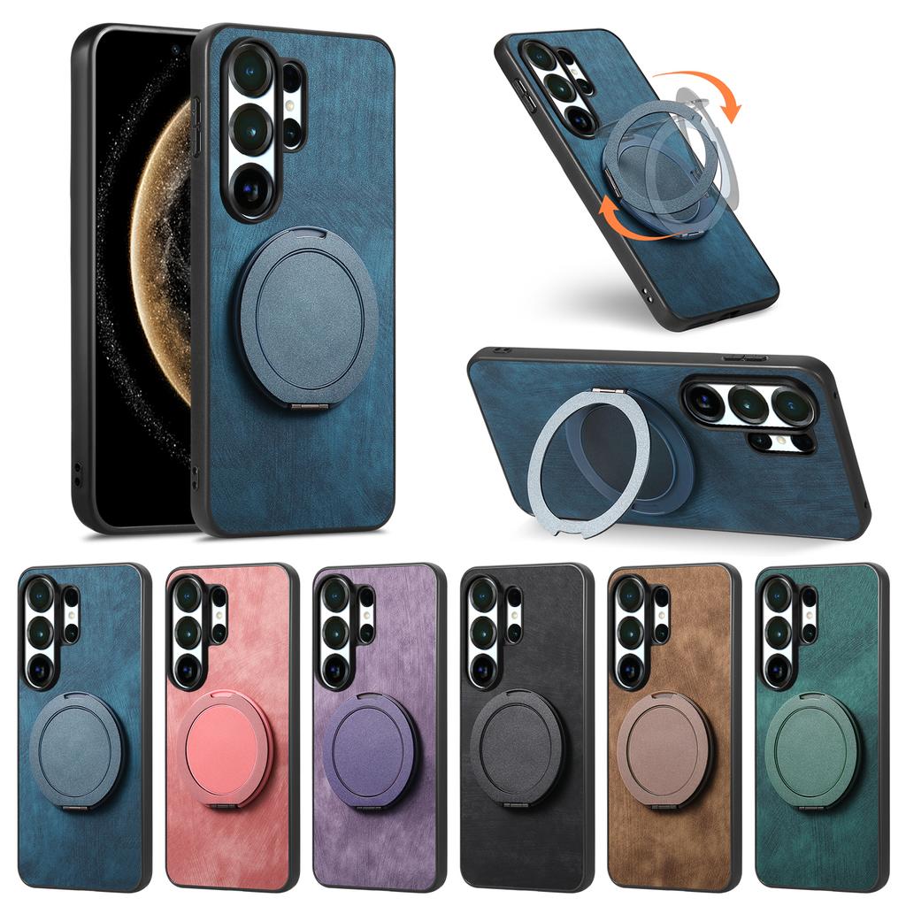 Manetic Bracket Stand Leather Phone Case for Samsung Galaxy S26 S23 S22 S25 S21 Ultra Plus Note20 S23 S24 FE S26 Ultra Cover