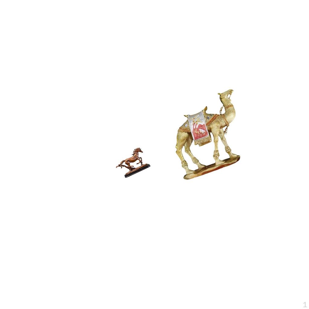 Majestic Horse And Camel Resin Sculpture Figurine Artwork Collectible Ornament for Desk Entrance