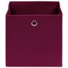 VidaXL Boîtes de rangement 4 pcs Rouge foncé 32x32x32 cm Tissu