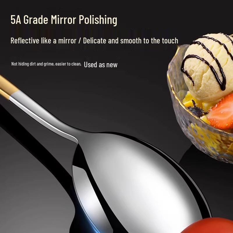 Korean Style Stainless Steel Long Handle Soup & Stirring Spoon