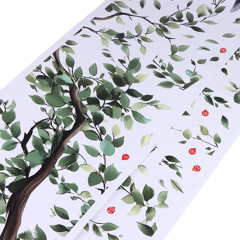 2Pcs/Set Removable Self Adhesive Stickers Tree Branches Leaves Birds Wall Stickers Bedroom Living Room Decoration Accessories