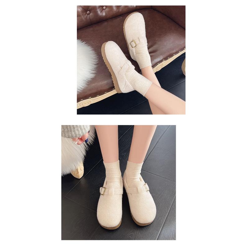 Women S Winter Faux Fur Lined Flat Casual Slip On Shoes