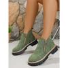 Damen Übergröße Retro Klobige Sohle Martin Stiefel Neu Herbst & Winter Seitlicher Reißverschluss Stilvolle Stiefeletten